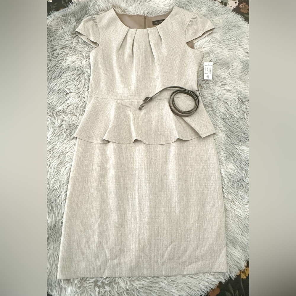 Dress Barn Cap Sleeve Belted Dress - Picture 3 of 12